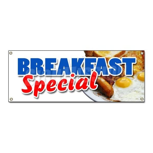 BREAKFAST SPECIAL BANNER SIGN ayce waffle pancake bacon egg all can eat